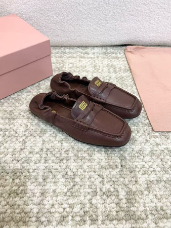 UA Miu Miu Ruches Nappa Leather Loafers