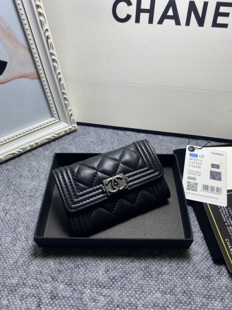 Ch*el flap wallet 12-7cm