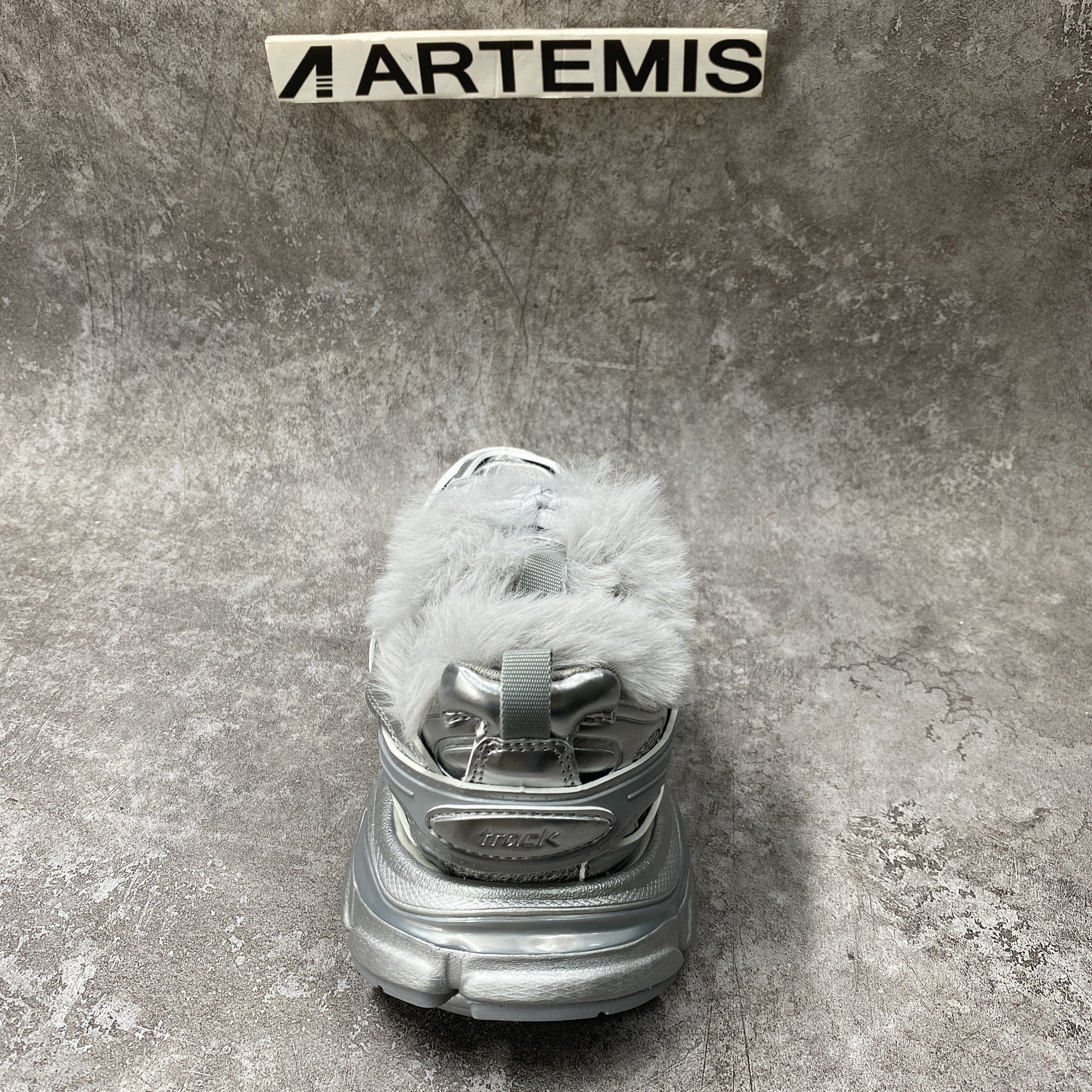Balenciga Track Sneaker Silver Fur