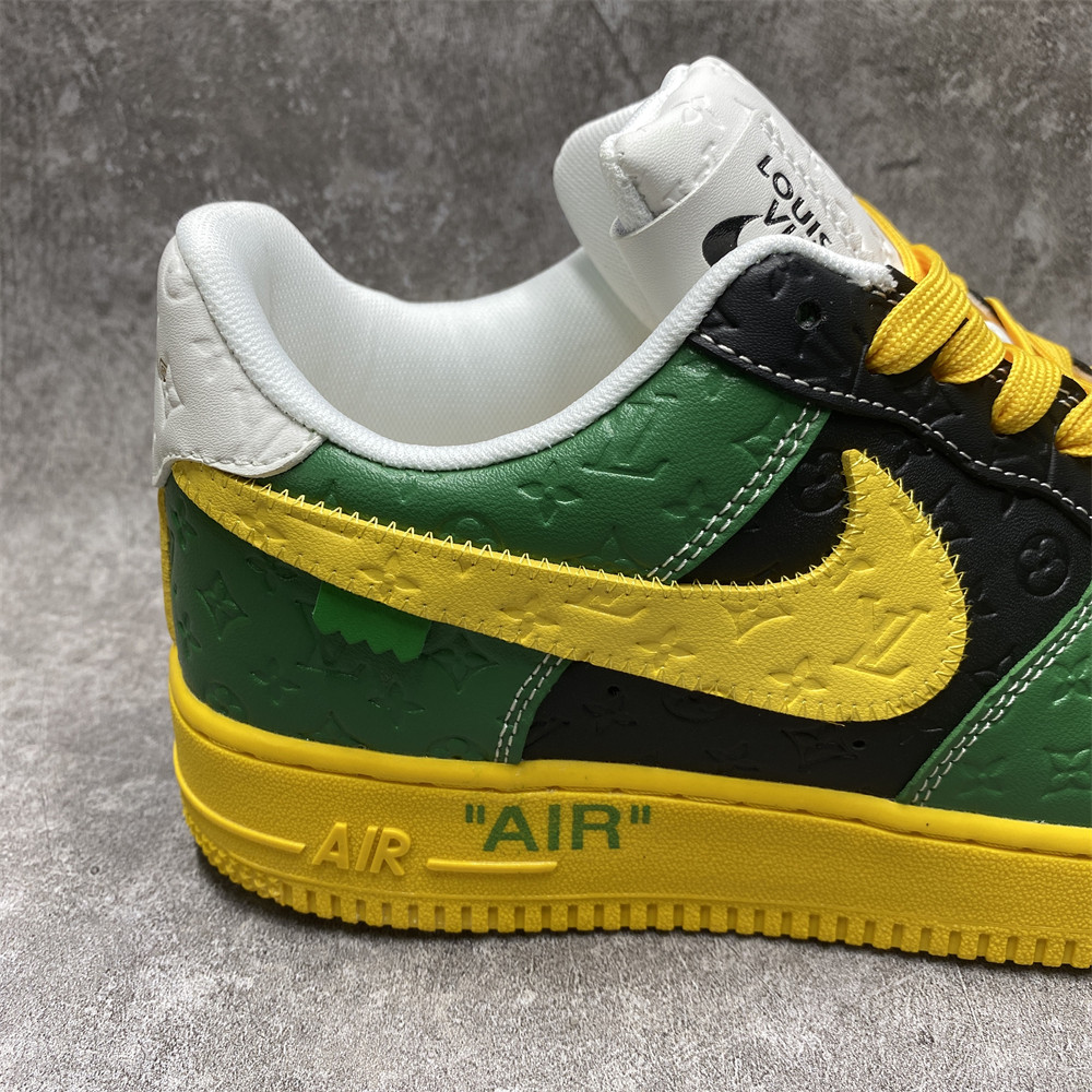 LV x Nike Air Force 1 yellow blue