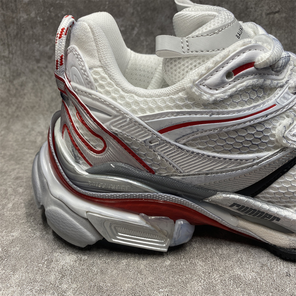 Balenciga Runner White Grey Red