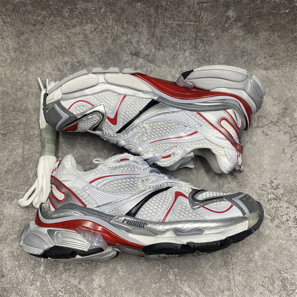 Balenciga Runner White Grey Red