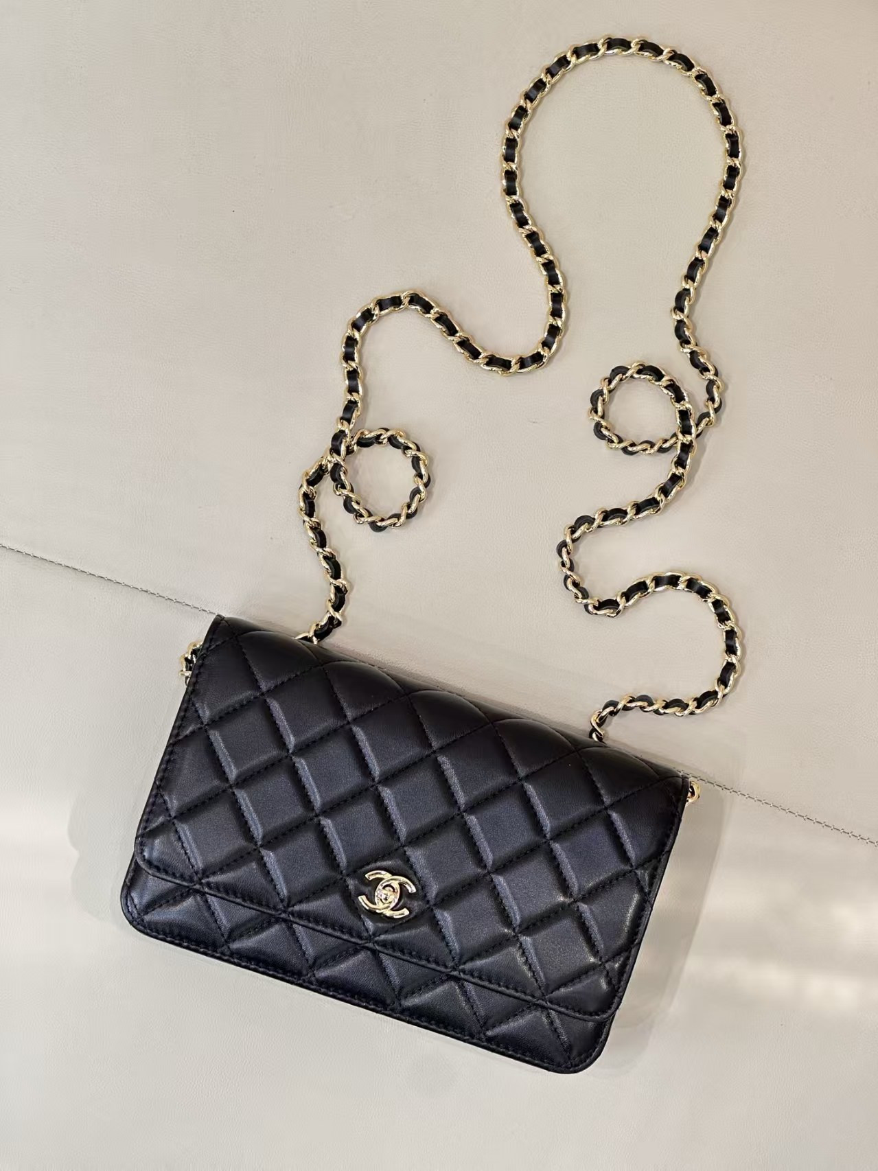 Ch*el woc classic wallet on chain 13x19cm