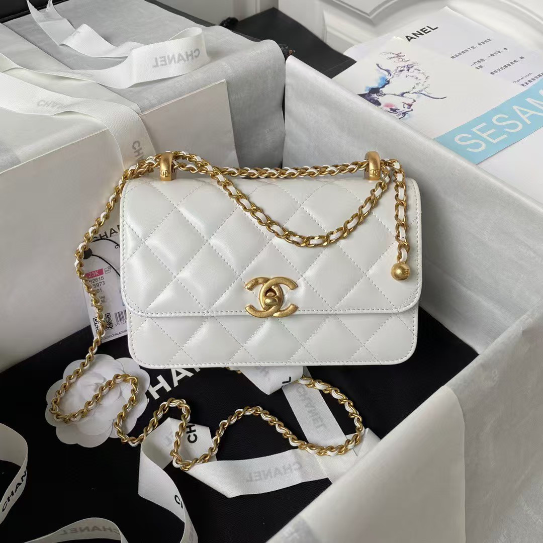 Ch*el 24c flap bag as2649 12x19x8cm