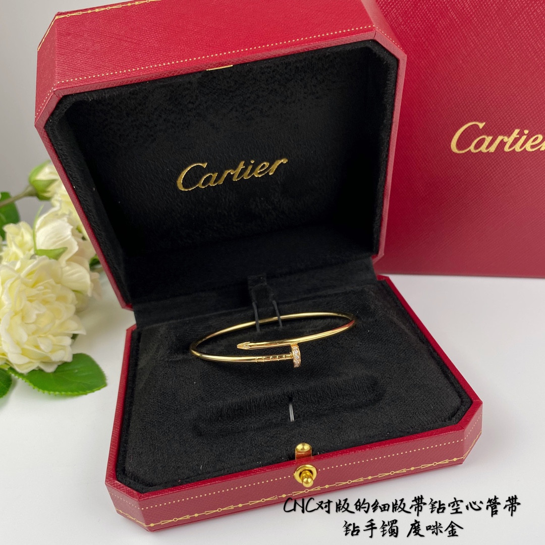 ca*t*er thin version with Di*m*nd hollow tube nail bracelet