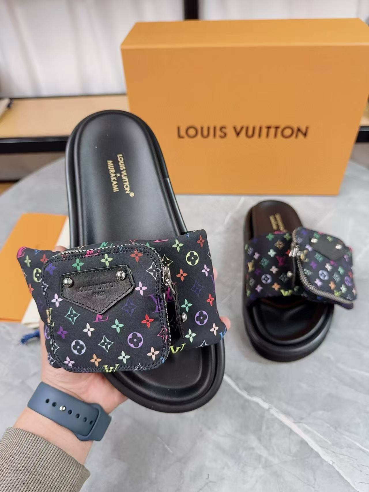 UA LV x TM Pool Pillow Flat Comfort Mule