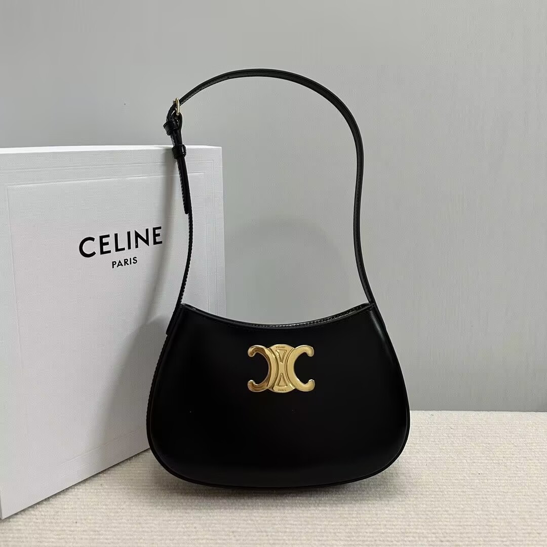 Ce**e medium tilly bag in shiny calfskin 22x13.5x4cm