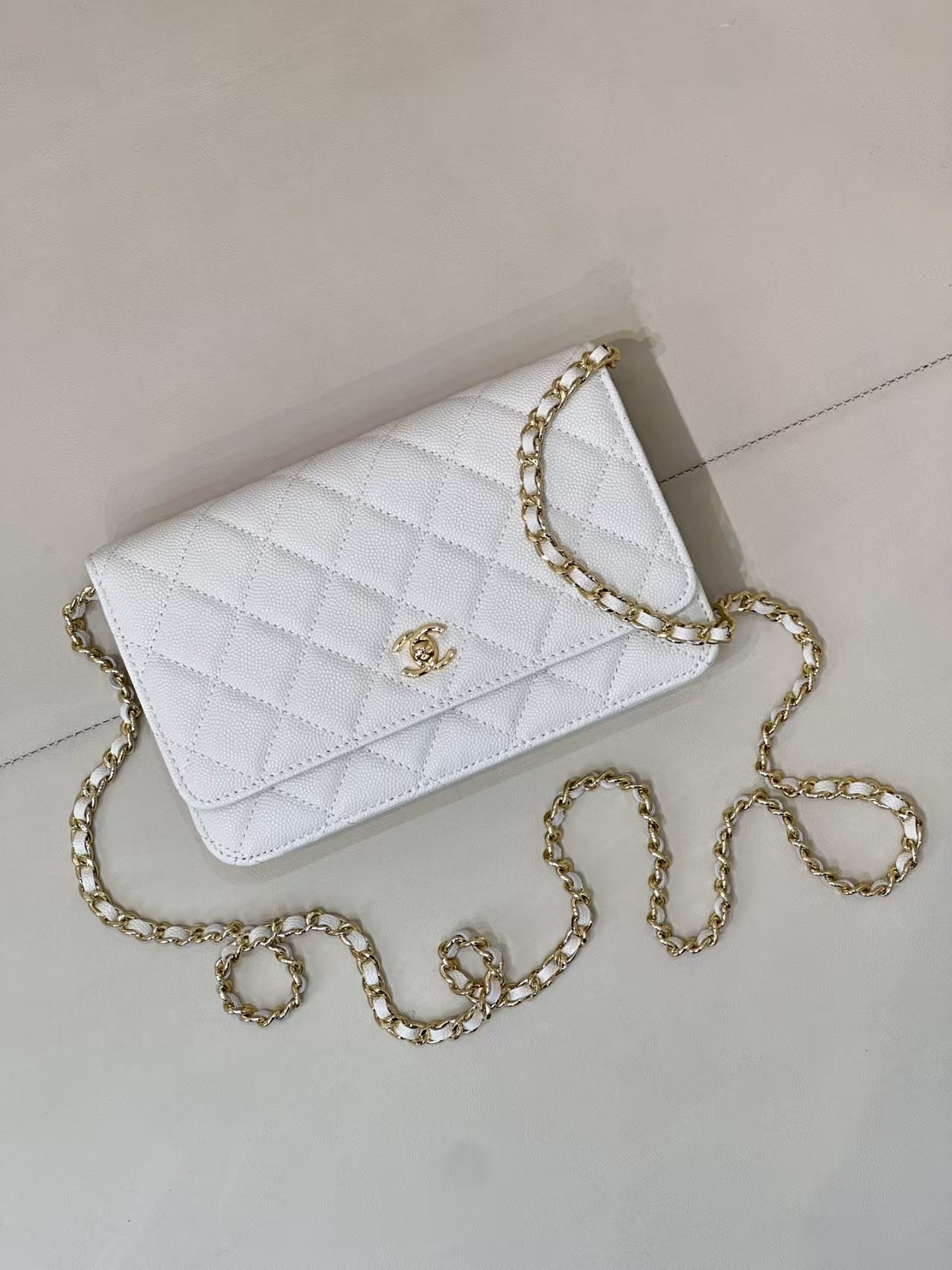 Ch*el woc classic wallet on chain 13x19cm
