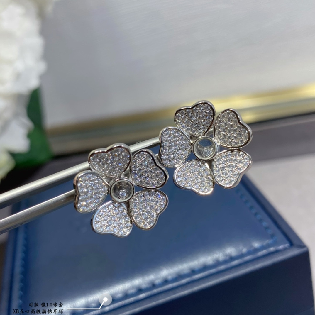 chopard five He**ts full di*m*nd earrings