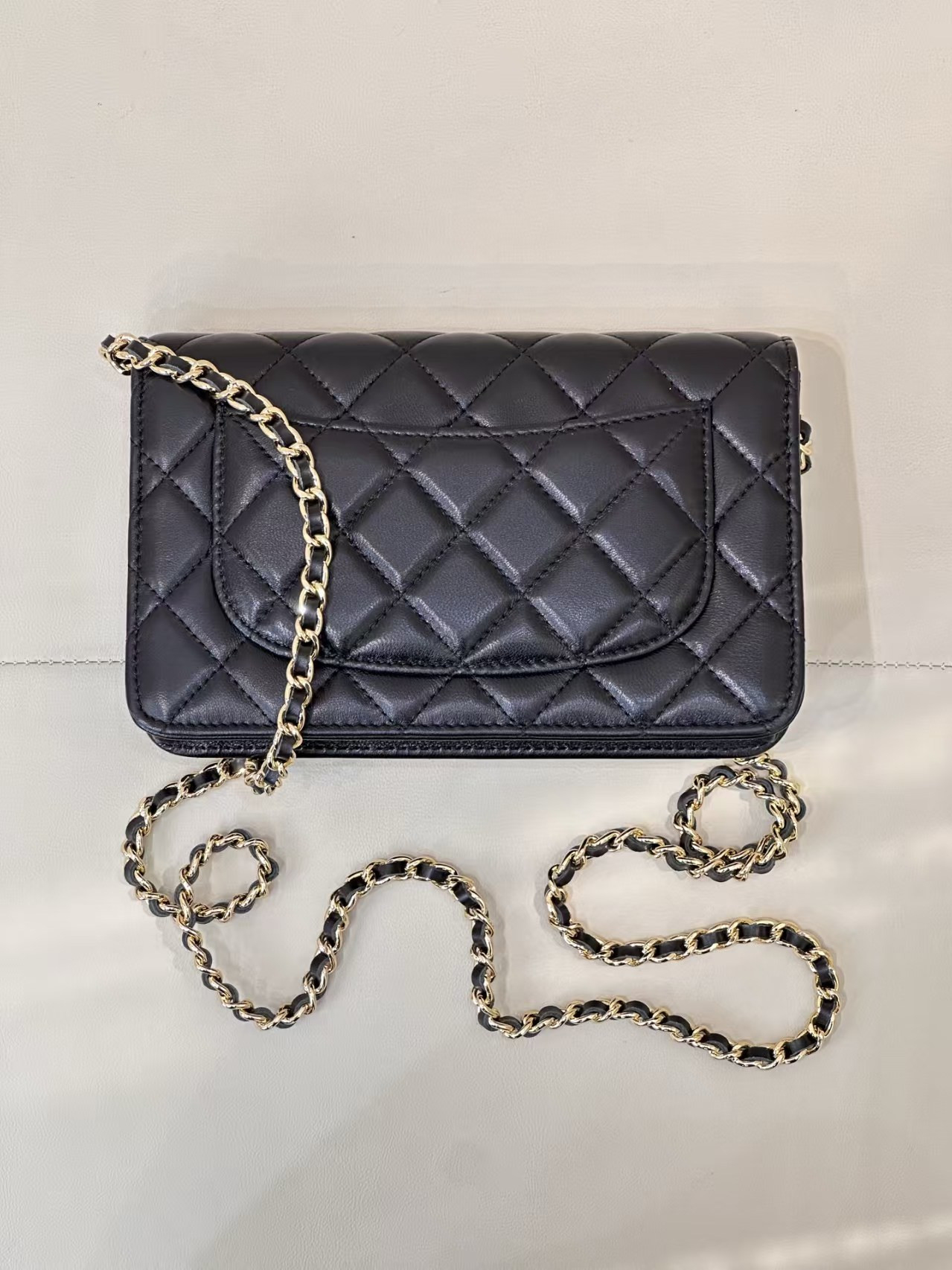 Ch*el woc classic wallet on chain 13x19cm
