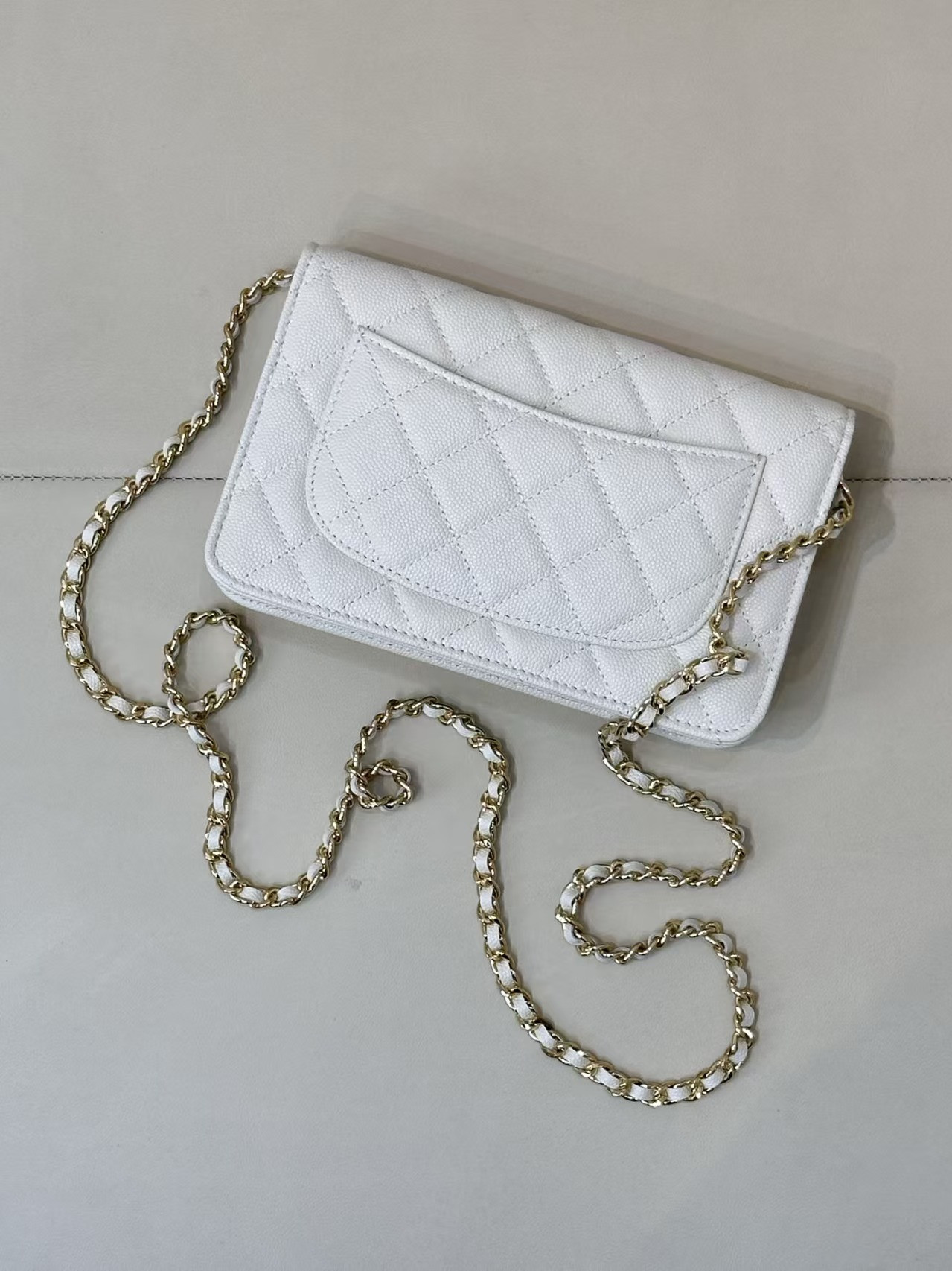 Ch*el woc classic wallet on chain 13x19cm