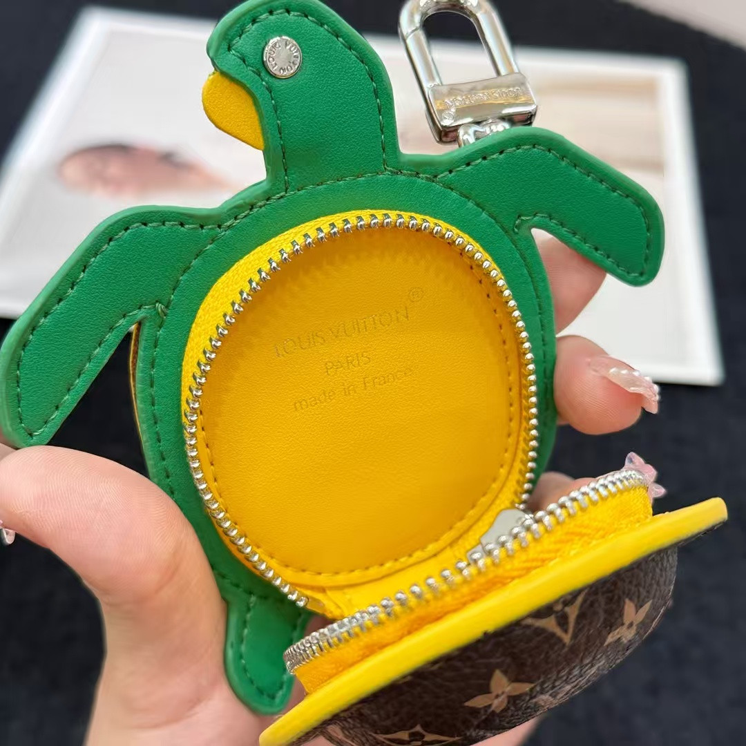 LV Turtle Pouch Bag Charm