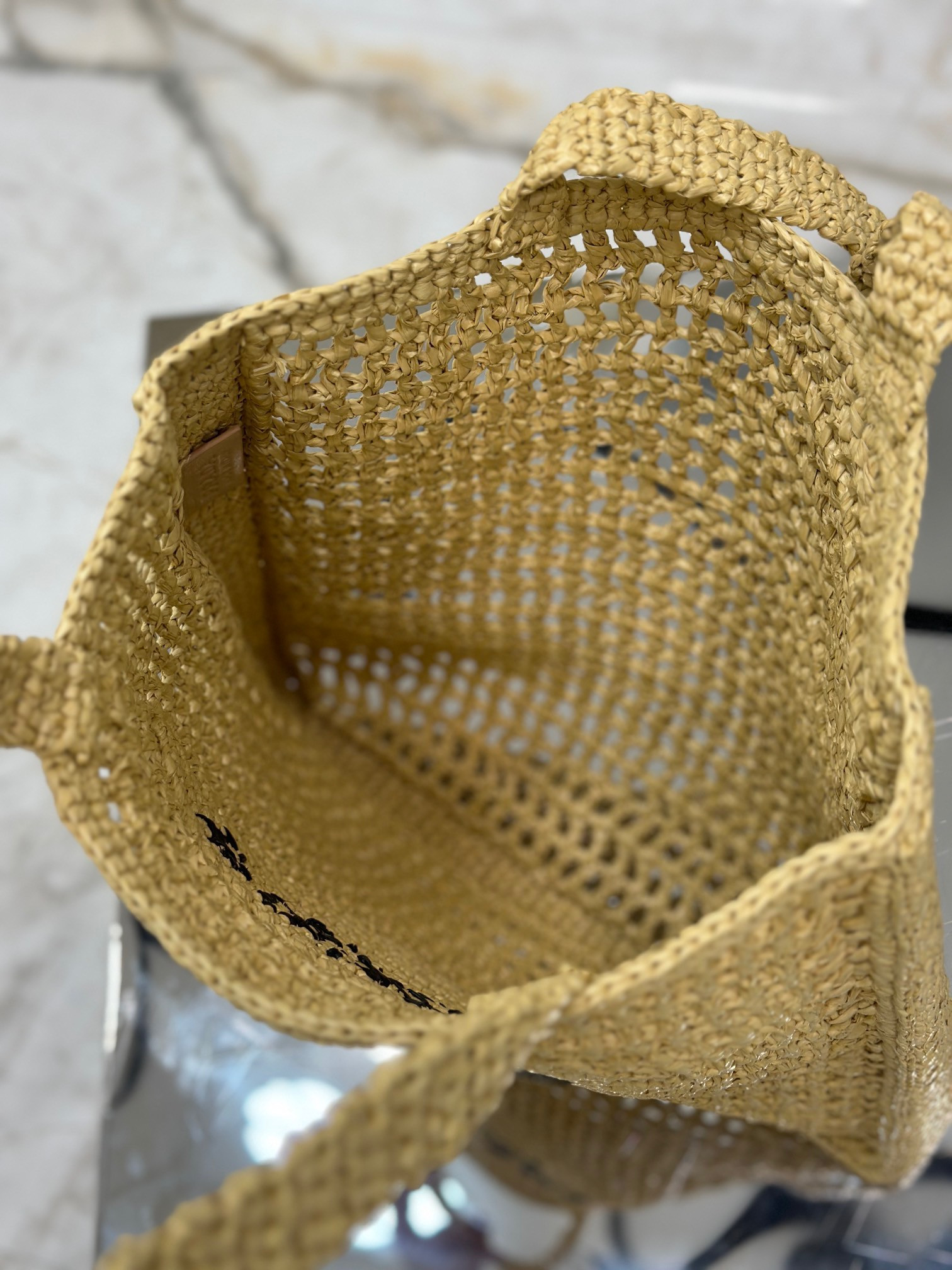 Pra*a crochet tote bag color natural