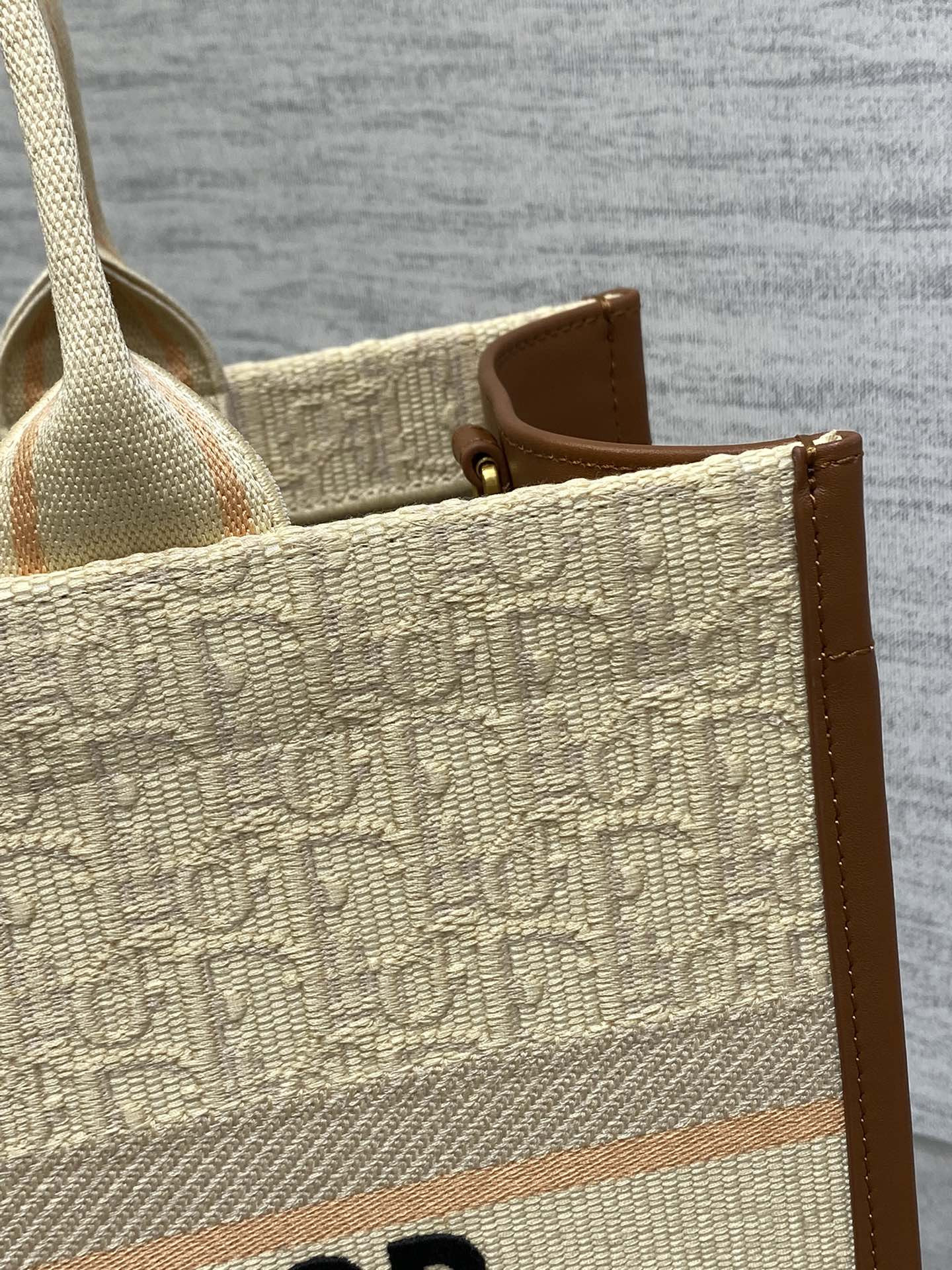 medium D*or book tote white multicolor dragon zodiac embroidery  36 x 27.5 x 16.5 cm