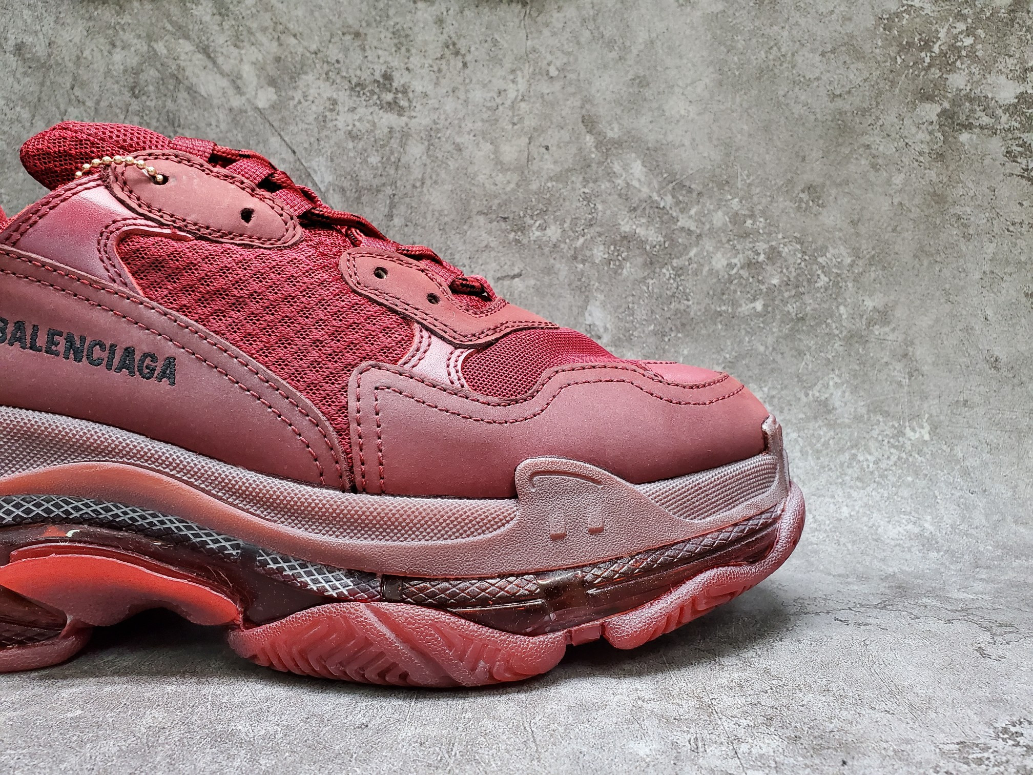 Balenciga Triple S Burgundy Red
