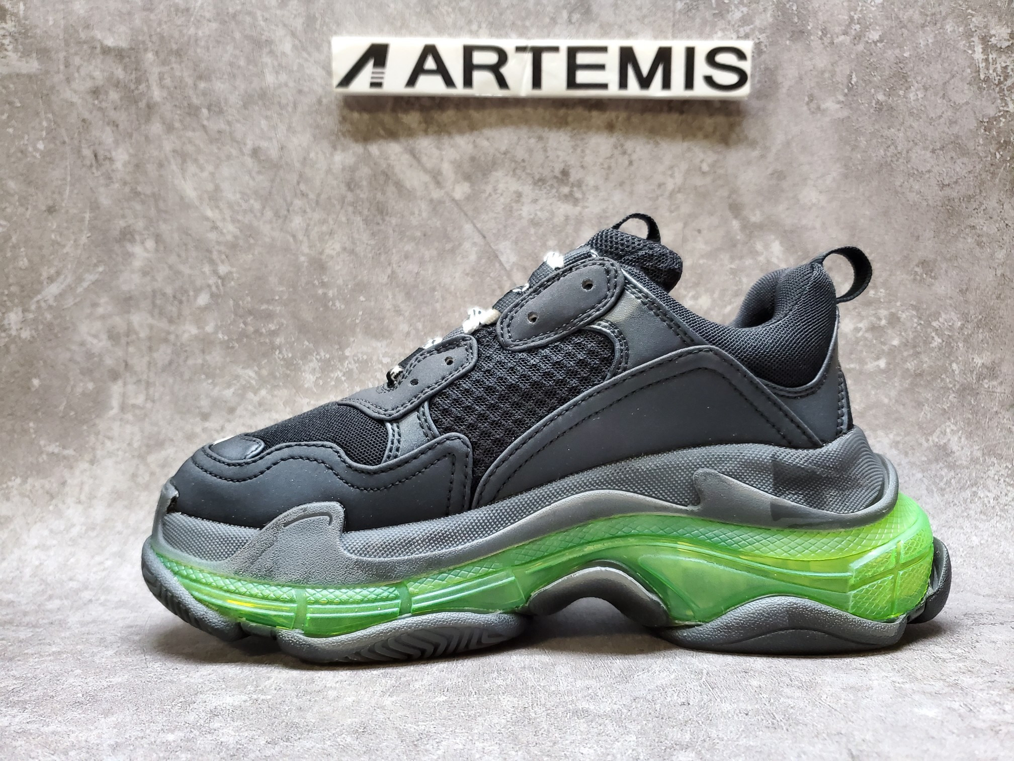 Balenciga Triple S Black Yellow Fluo