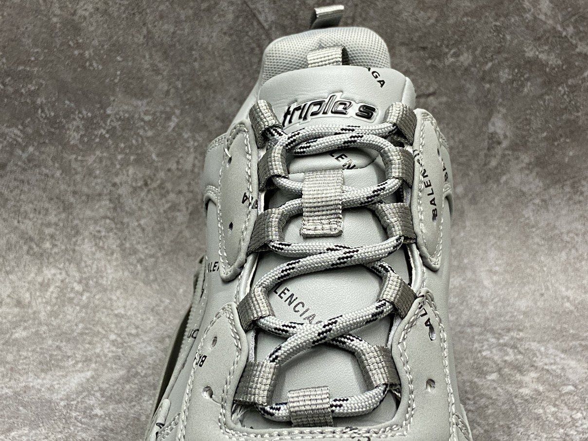 Balenciga Triple S Allover Logo Grey