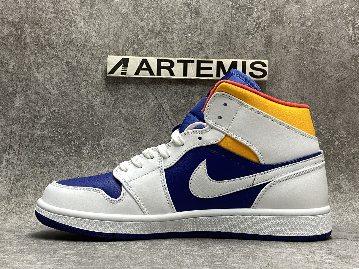 Air Jordan 1 Mid Royal Blue Laser Orange