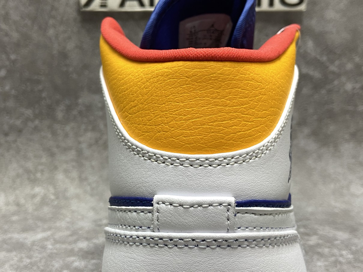 Air Jordan 1 Mid Royal Blue Laser Orange