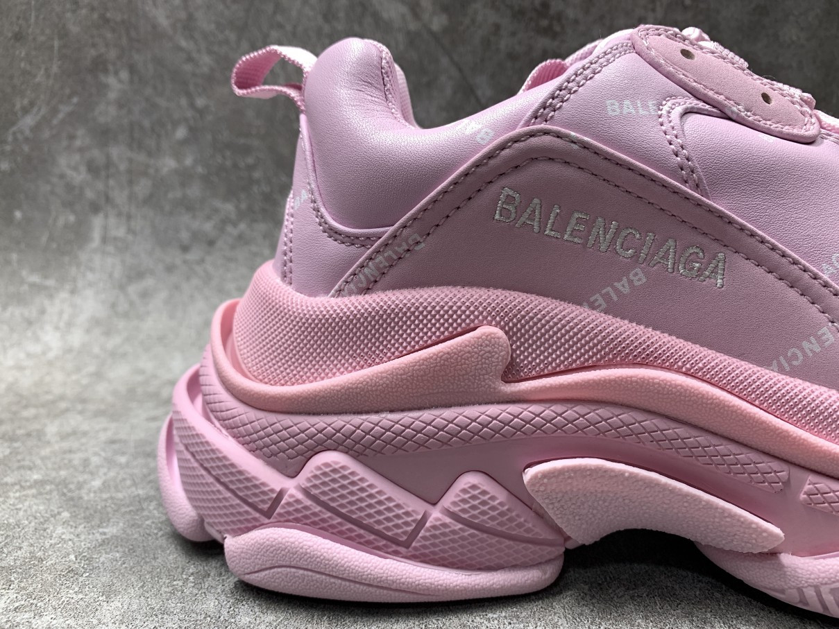Balenciga Triple S Allover Logo Pink