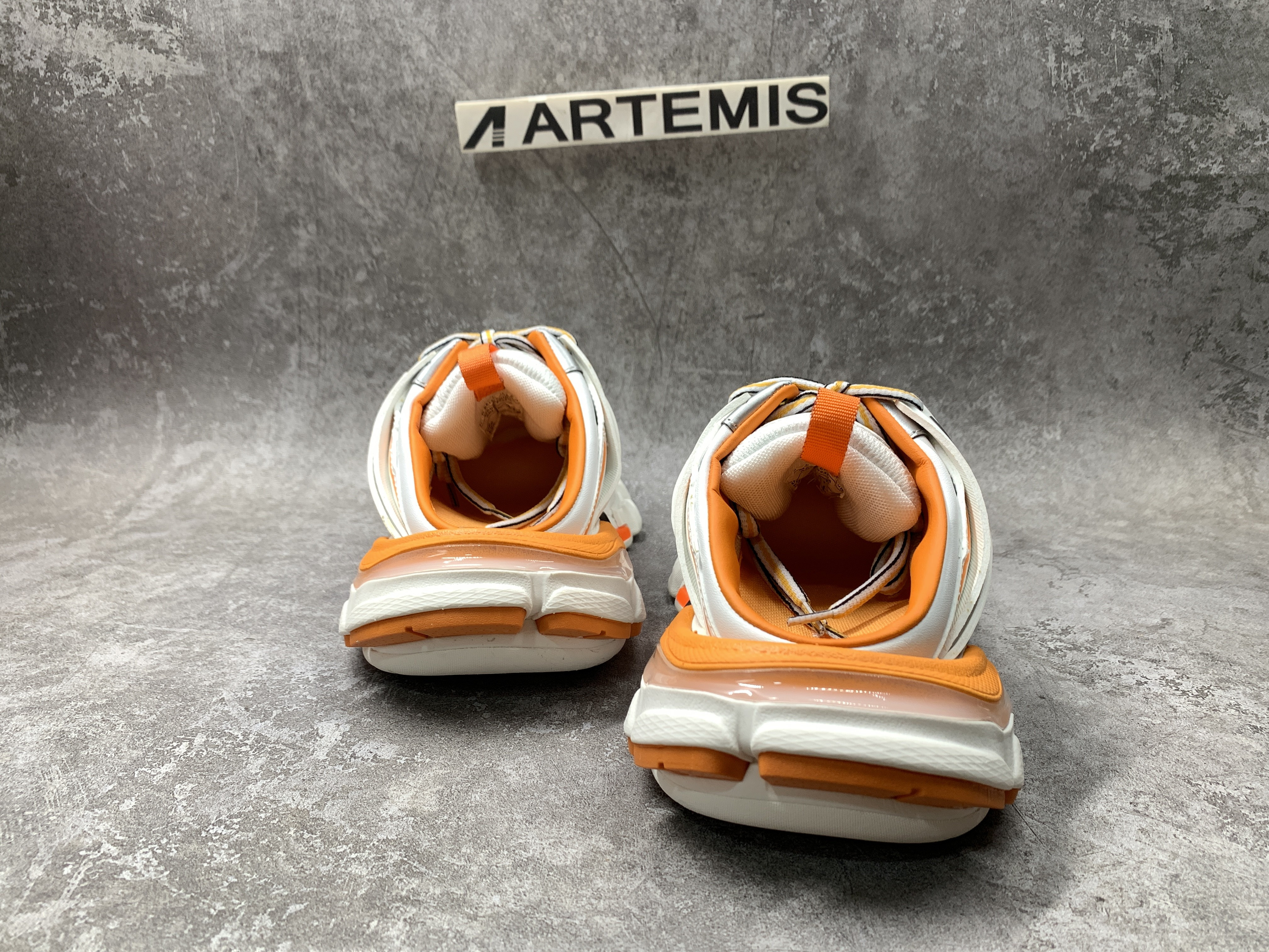 Balenciga Track Mule White Orange