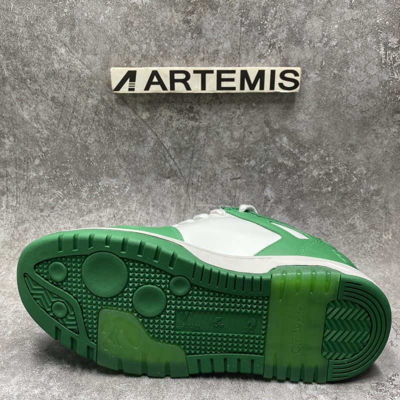 OFF-WHITE Out of Office Low Top Green White