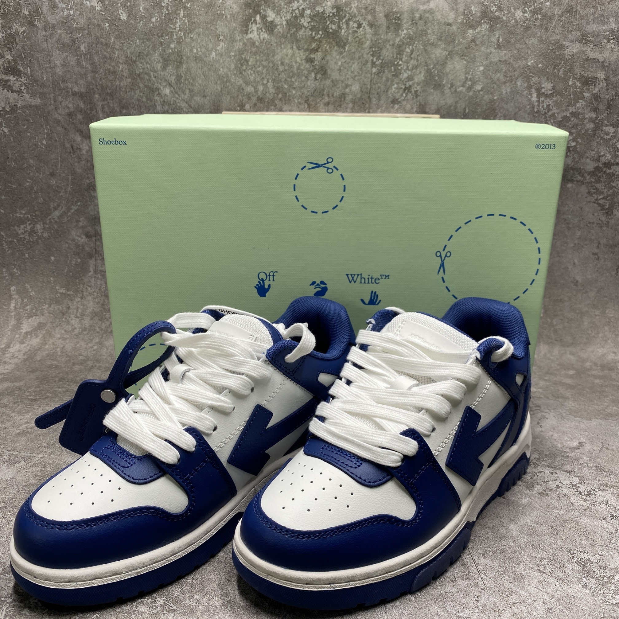 Off-White Out Of Office Leather Sneaker Dark Blue White