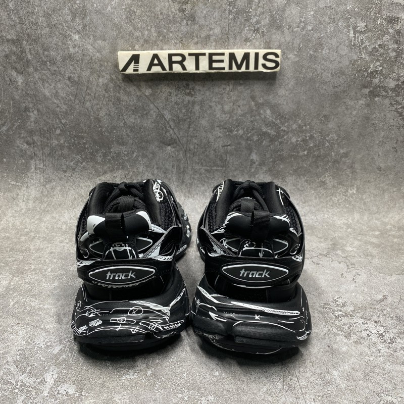 Ba*len*cia*ga track black & white sneakers