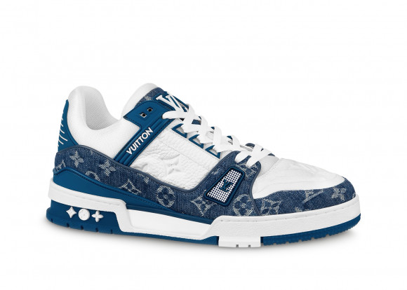 1V Trainer Monogram Denim White Blue
