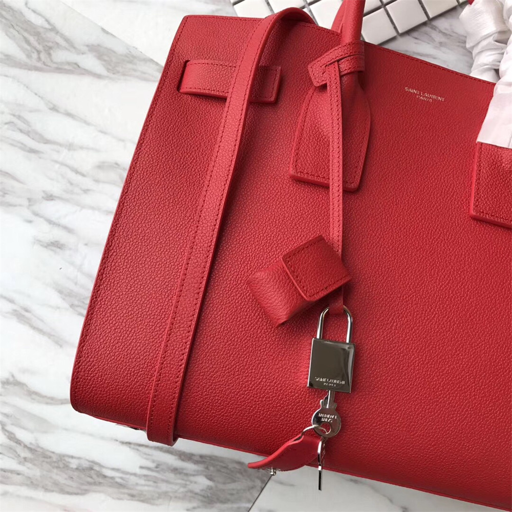 Y*L sac de jour small in grained leather red