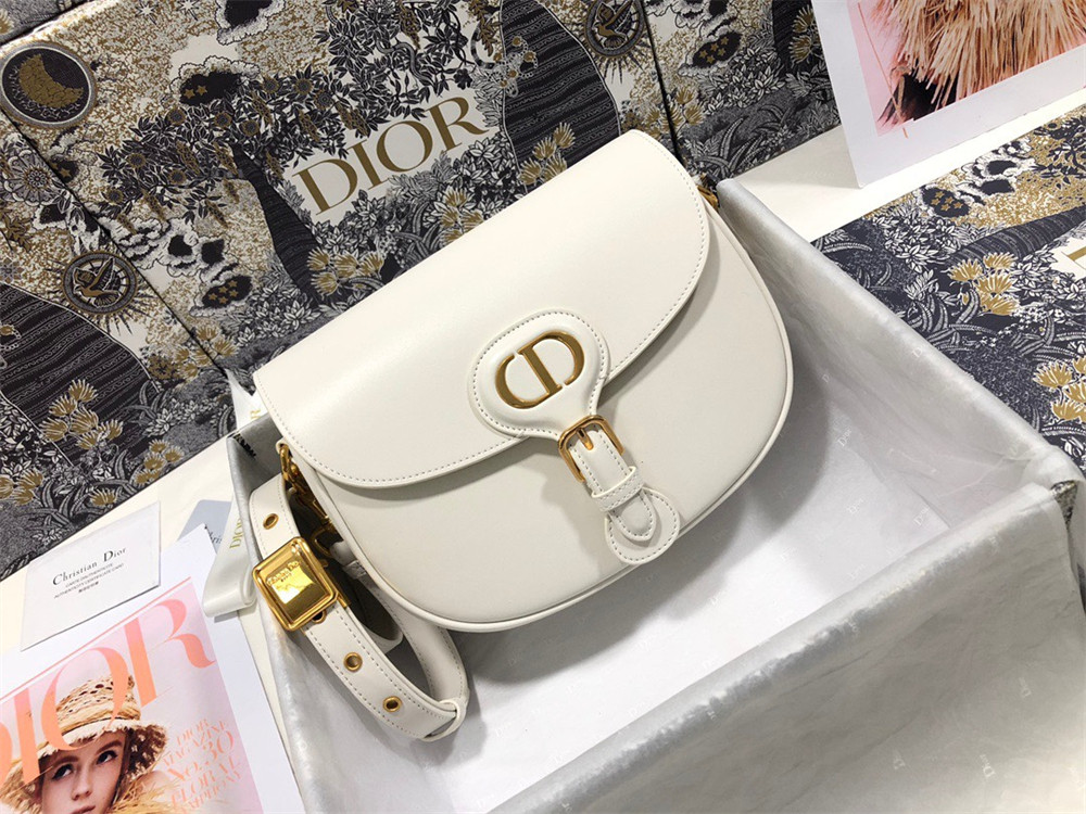 medium D*or bobby bag latte box calfskin