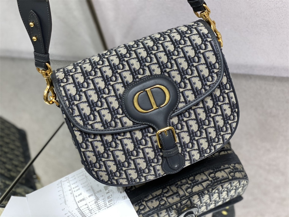 large D*or bobby bag blue D*or oblique jacquard