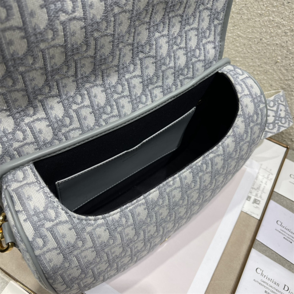 large D*or bobby bag grey D*or oblique jacquard