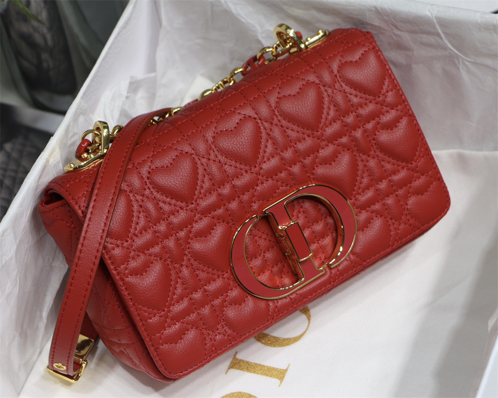 small D*or caro bag amour red 20 x 12 x 7 cm