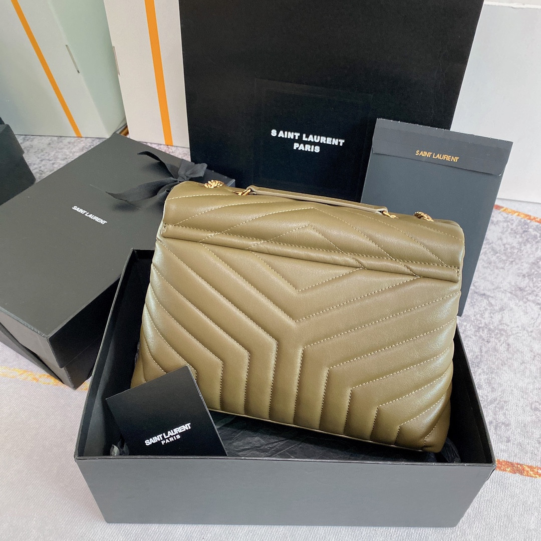 Y*L loulou medium in quilted leather 12.5 x 8.6 x 3.5 inches