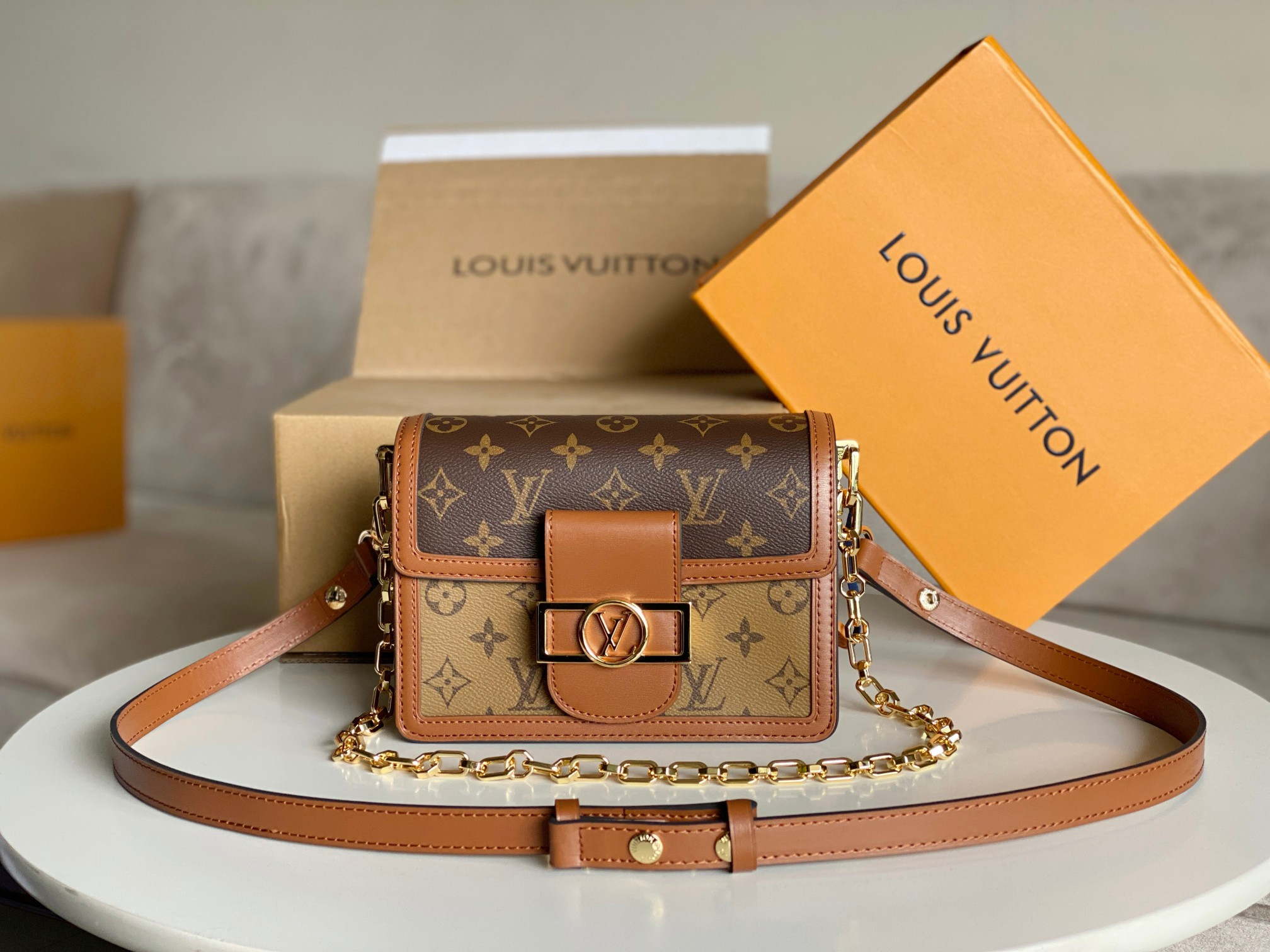 LV M45959 MINI DAUPHINE 7.9 x 5.9 x 3.5 inches