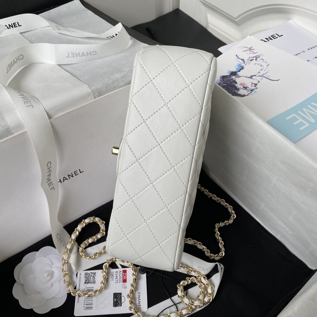 Ch*el mini classic handbag with top handle 12 × 20 × 6 cm