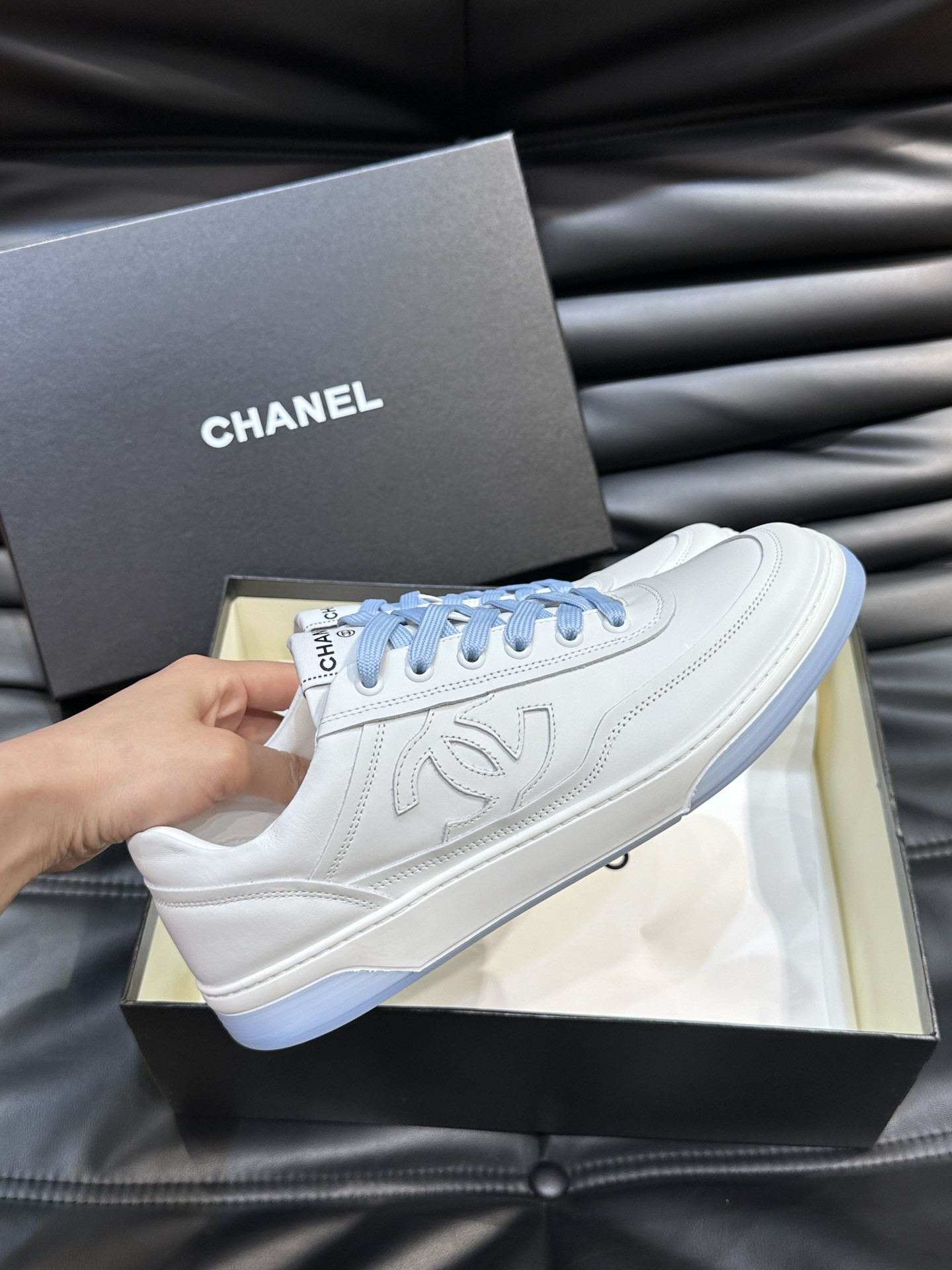 ua Ch*el sneaker calfskin