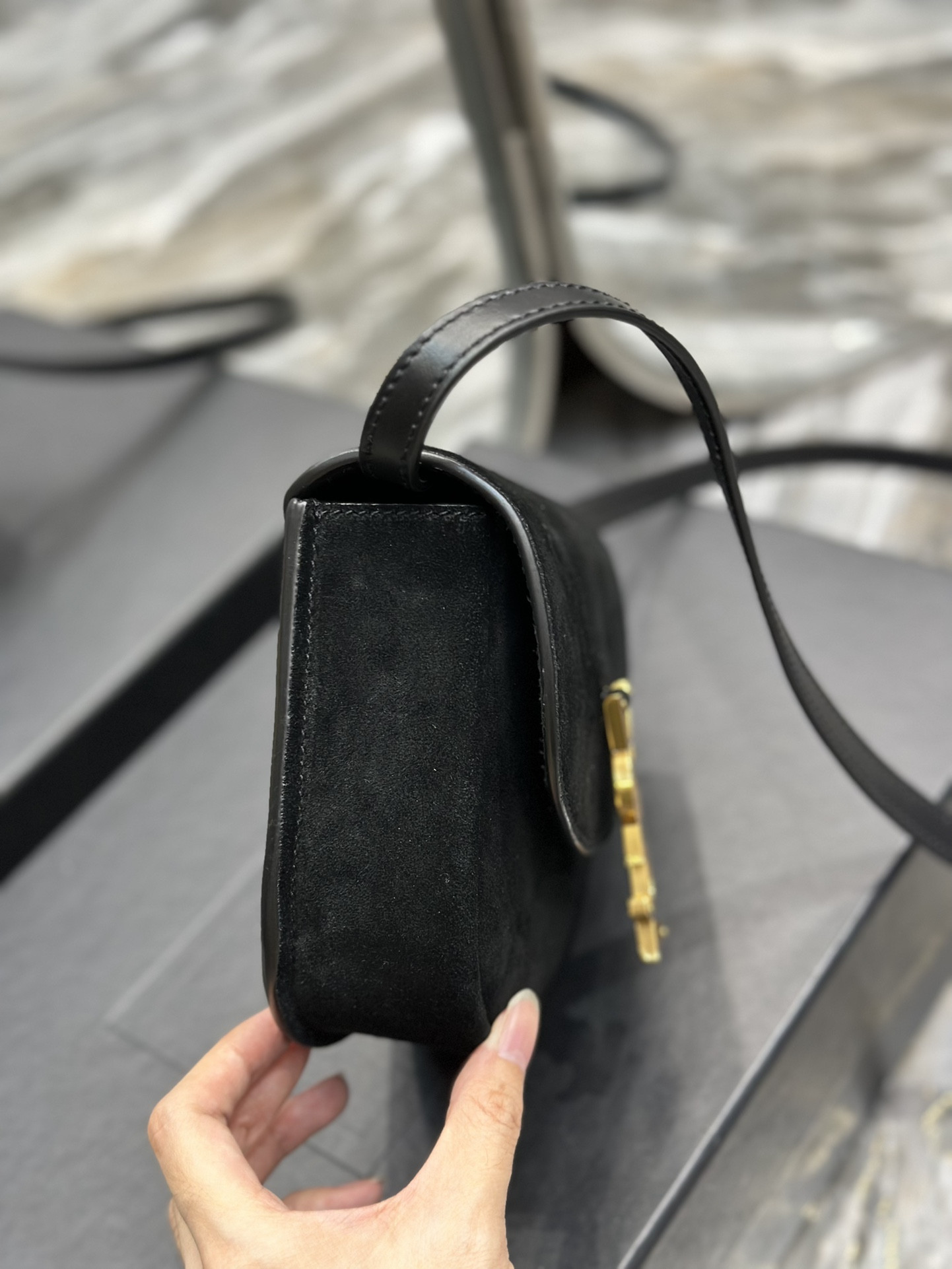 Y*L kaia small satchel in smooth leather  7.2 x 6.1 x 2.1 inches