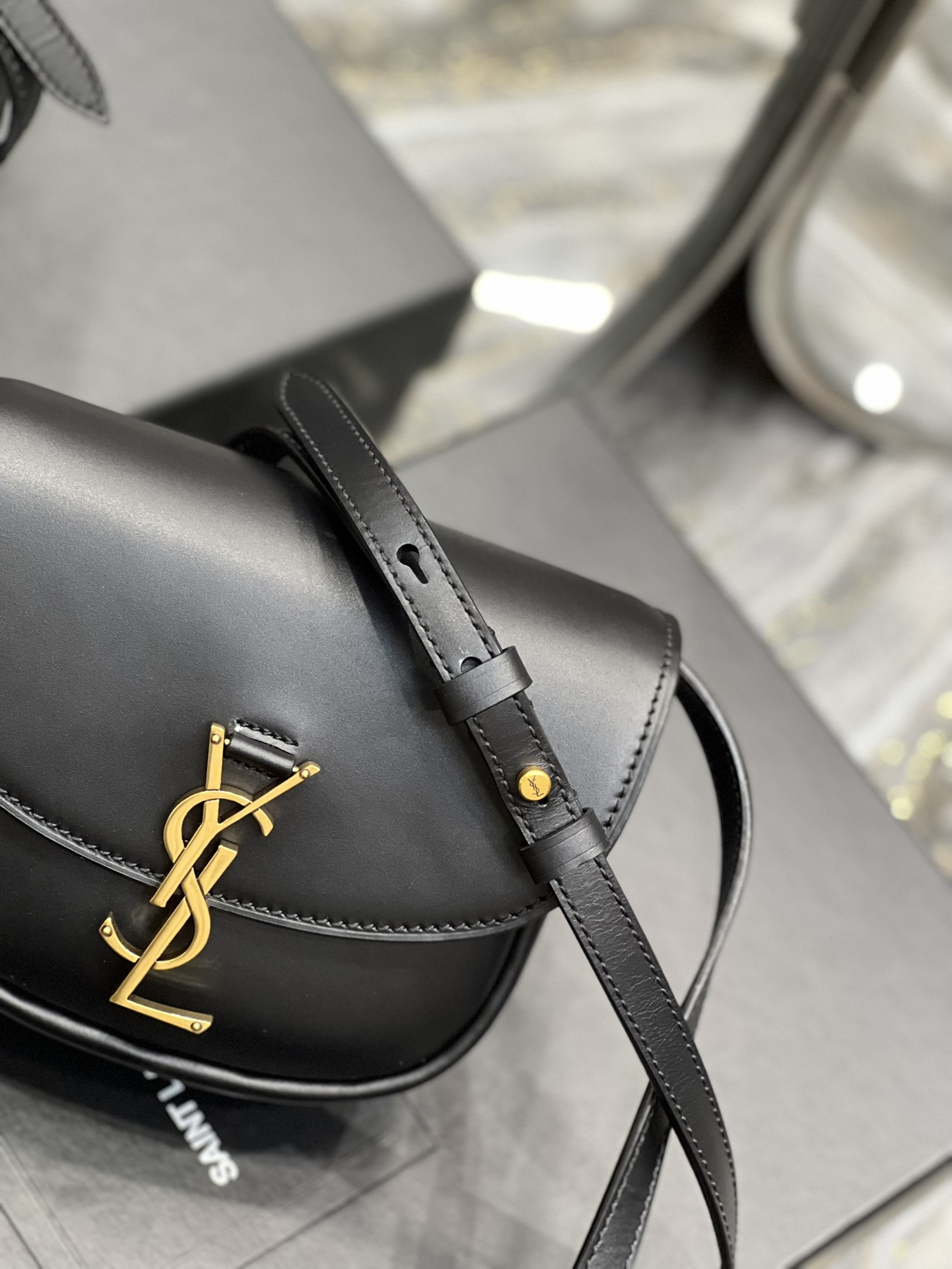 Y*L kaia small satchel in smooth leather 7.2 x 6.1 x 2.1 inches