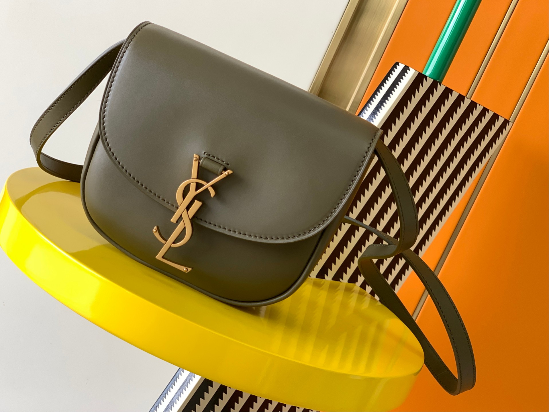 Y*L kaia small satchel in smooth leather 7.2 x 6.1 x 2.1 inches