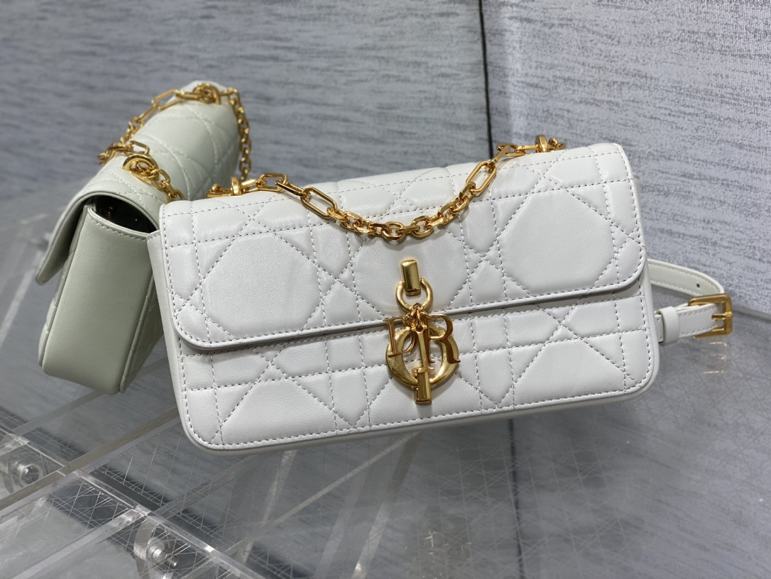 D*or mini D*or ange bag latte macrocannage calfskin 20 x 12 x 5 cm