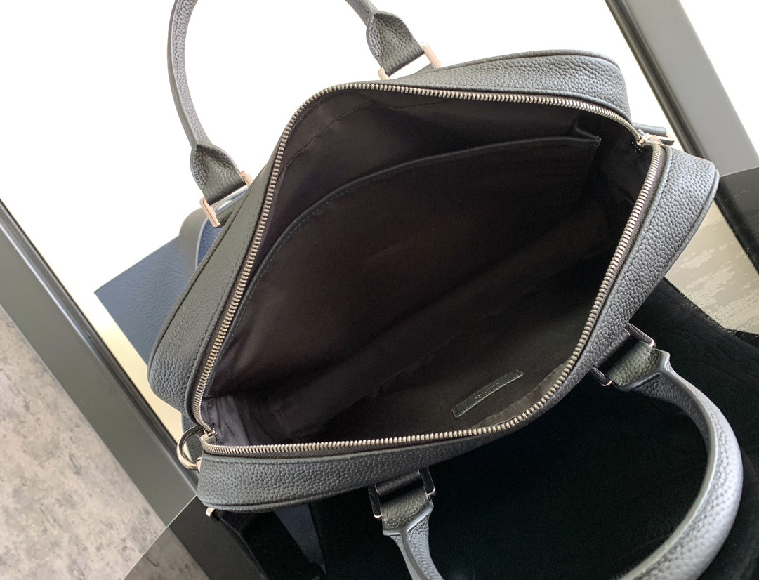 D*or zipped briefcase black D*or gravity leather and black grained calfskin 37 x 28 x 6 cm
