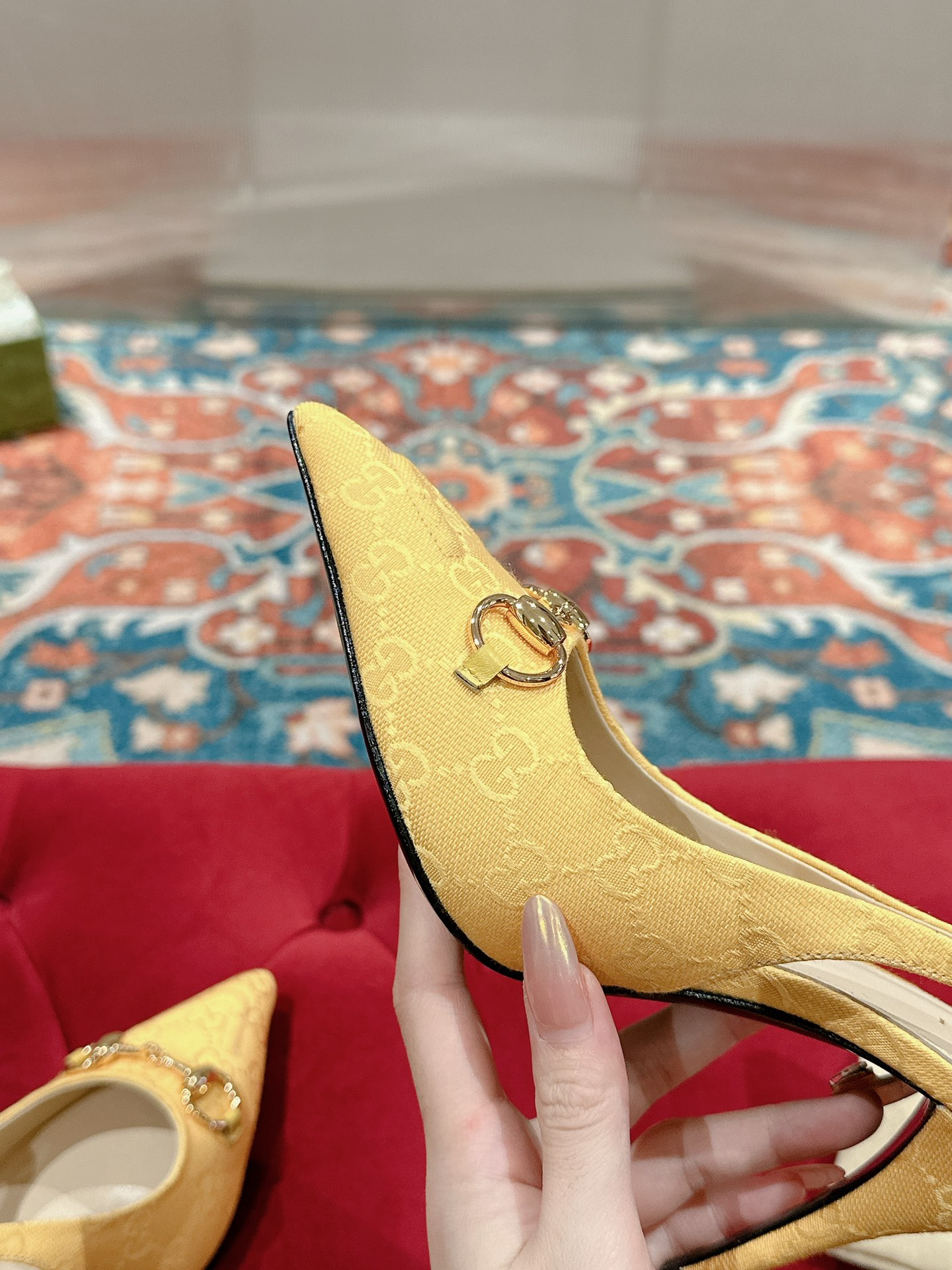 ua G*u*i horsebit slingback pump high heel