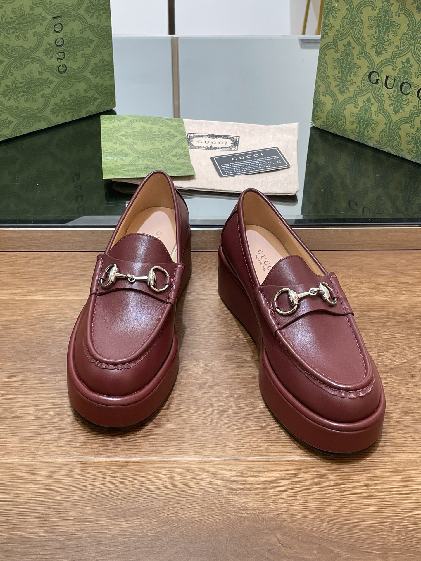 ua G*u*i horsebit wedge loafer