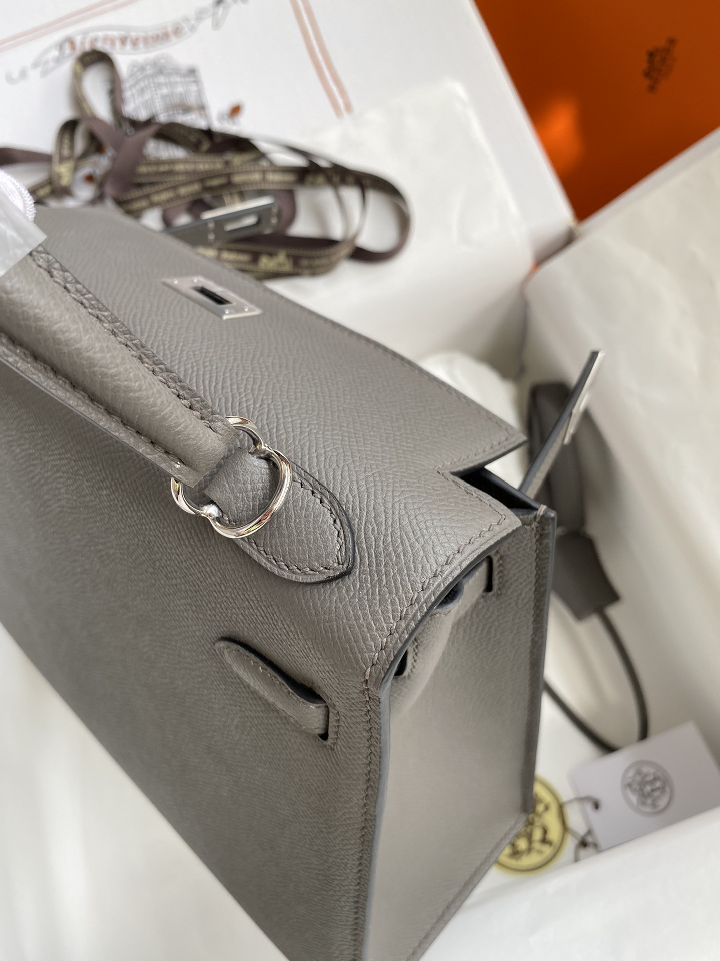 HERMÈS Kelly Silver-tone Hardware 25 28