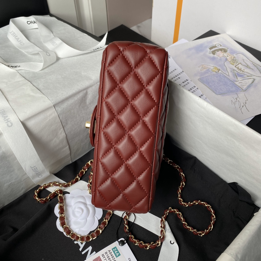 Ch*el 24a mini classic handbag 12 × 20 × 6 cm