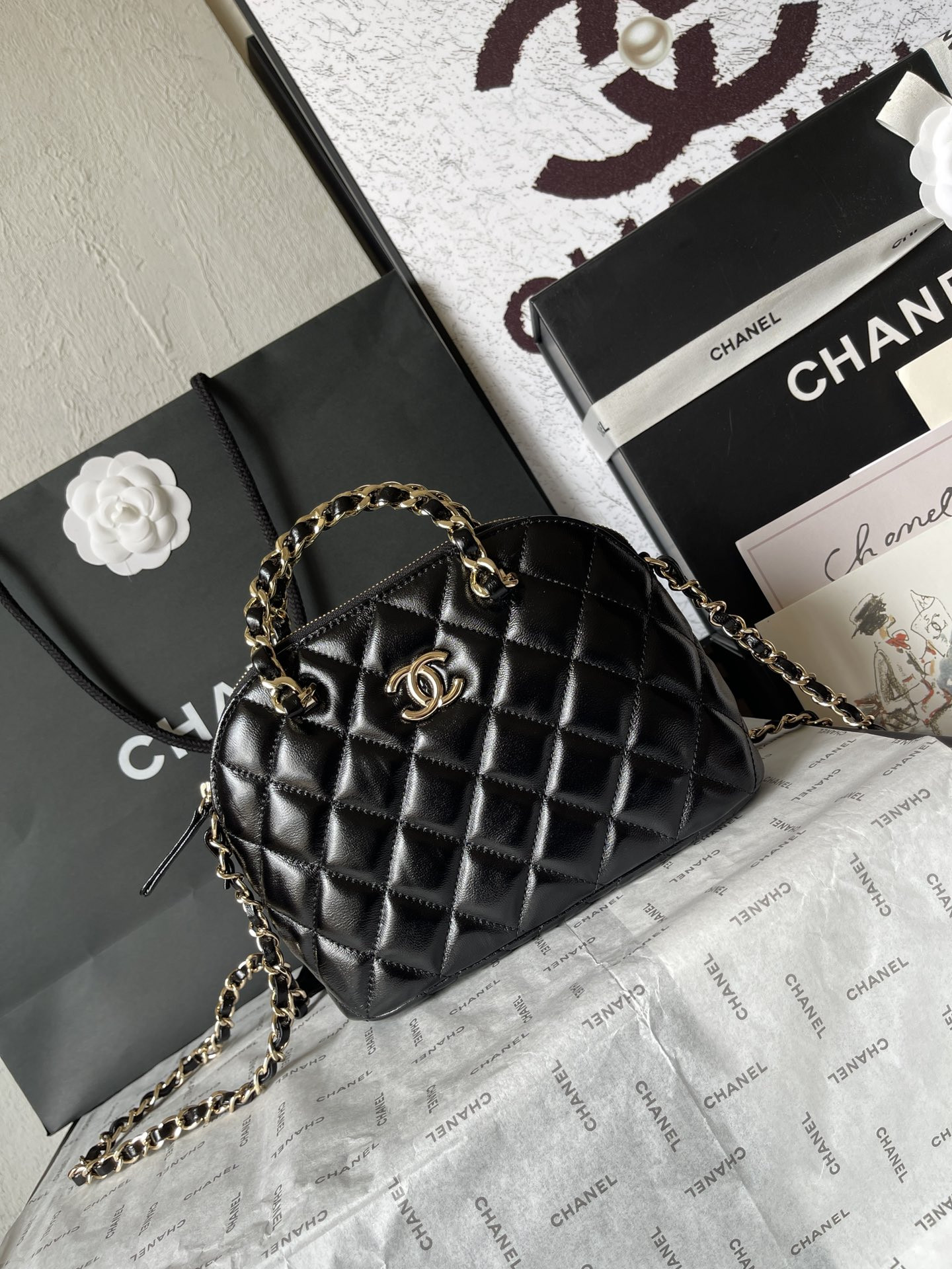 Ch*el small shopping bag 15x20x6cm