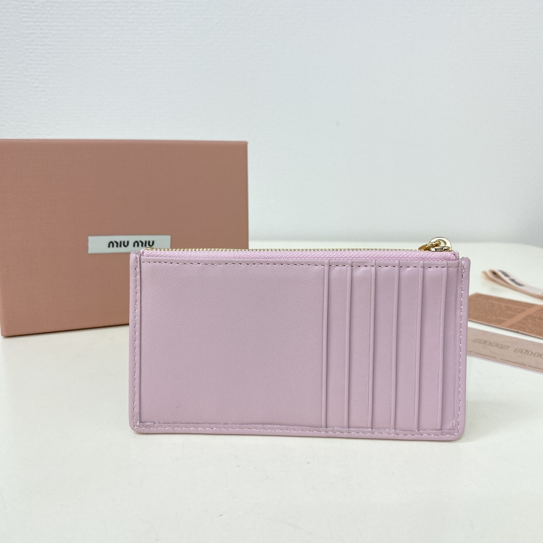 Miu Miu Matelassé nappa leather card holder 8X15cm