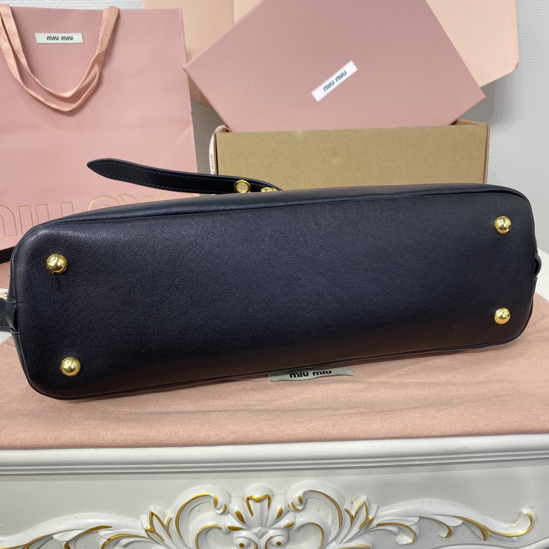 Miu Miu Aventure nappa leather top-handle bag 17x33x11cm